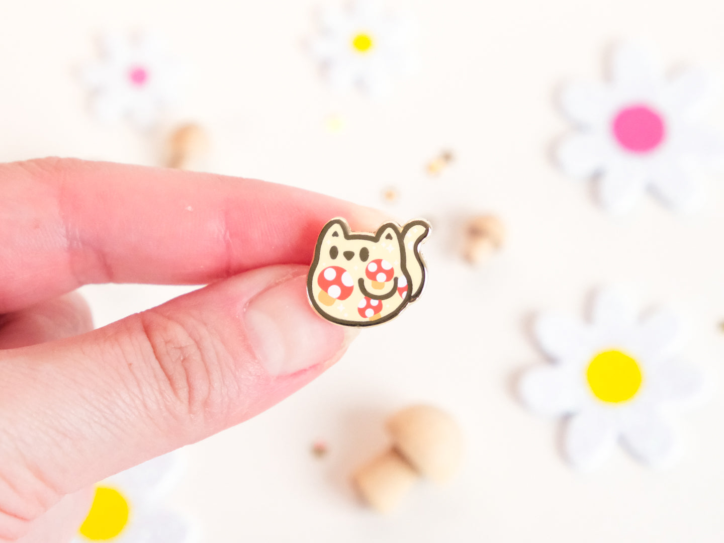 Mini Pins Chat Champignon Fungitiny - Tinycats