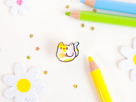 Tiny Paint Cat Enamel Pin - Tinycats