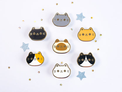 Pins Tête de Chat Rond et Mignon