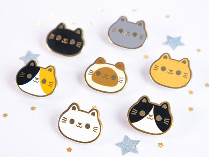 Pins Tête de Chat Rond et Mignon