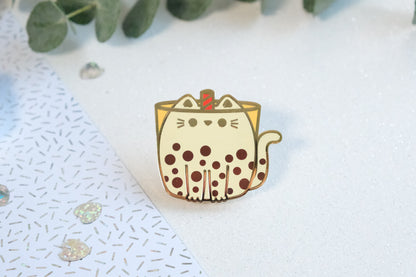 Boba Bubble Tea Cat Pins - Whiskered Wonders