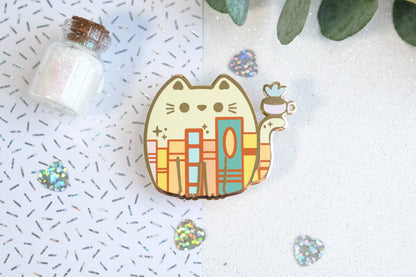 Bookworm Book Lover Cat Pins - Whiskered Wonders Collection
