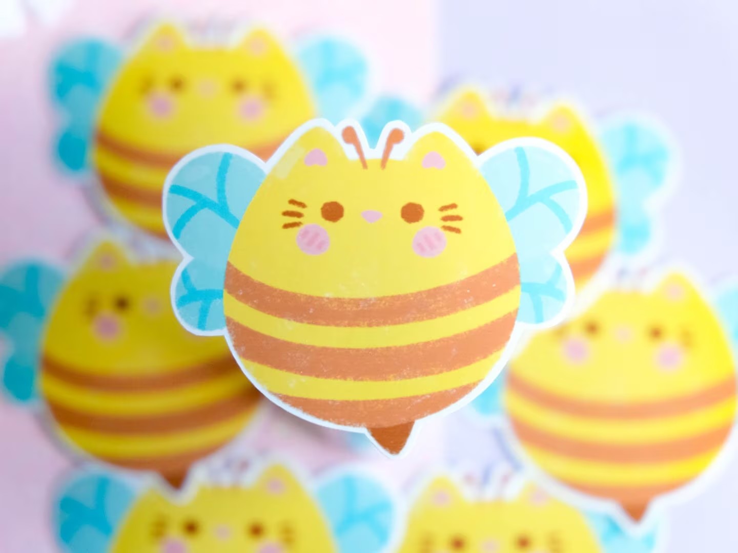 Kawaii Cat Bee Sticker