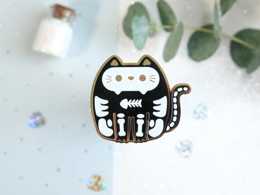 Skeleton Cat Pins - Whiskered Wonders Collection