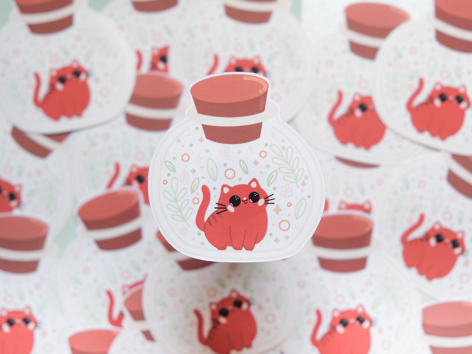 Cute Ginger Cat Potion Sticker - Potion bottle Sticker - Bullet journal Sticker - Planner Sticker