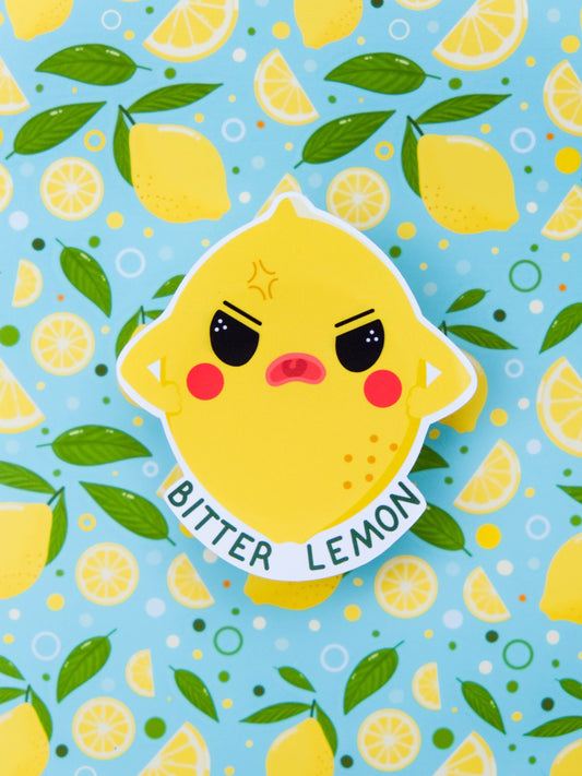 Sticker Cute Little Lemon - Lemonade Sticker - Water Resistant Sticker - Cute Lemon Sticker for Laptop - Bitter Lemon Sticker
