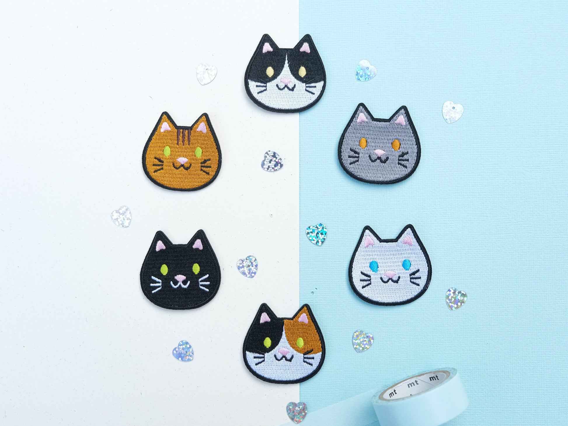 Cat Patch - Embroidery patch - Cute Embroidery Cat Patch - Iron on Patch - Tuxedo cat - Tiger Orange Cat - Grey Cat - Black Cat - White Cat