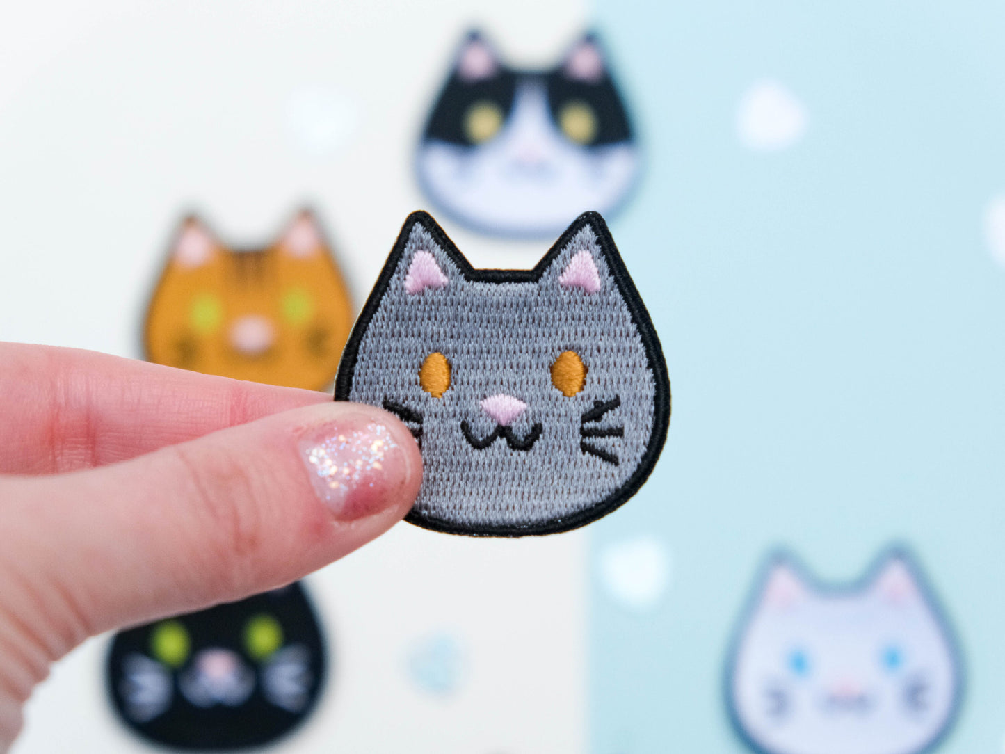Cat Patch - Embroidery patch - Cute Embroidery Cat Patch - Iron on Patch - Tuxedo cat - Tiger Orange Cat - Grey Cat - Black Cat - White Cat