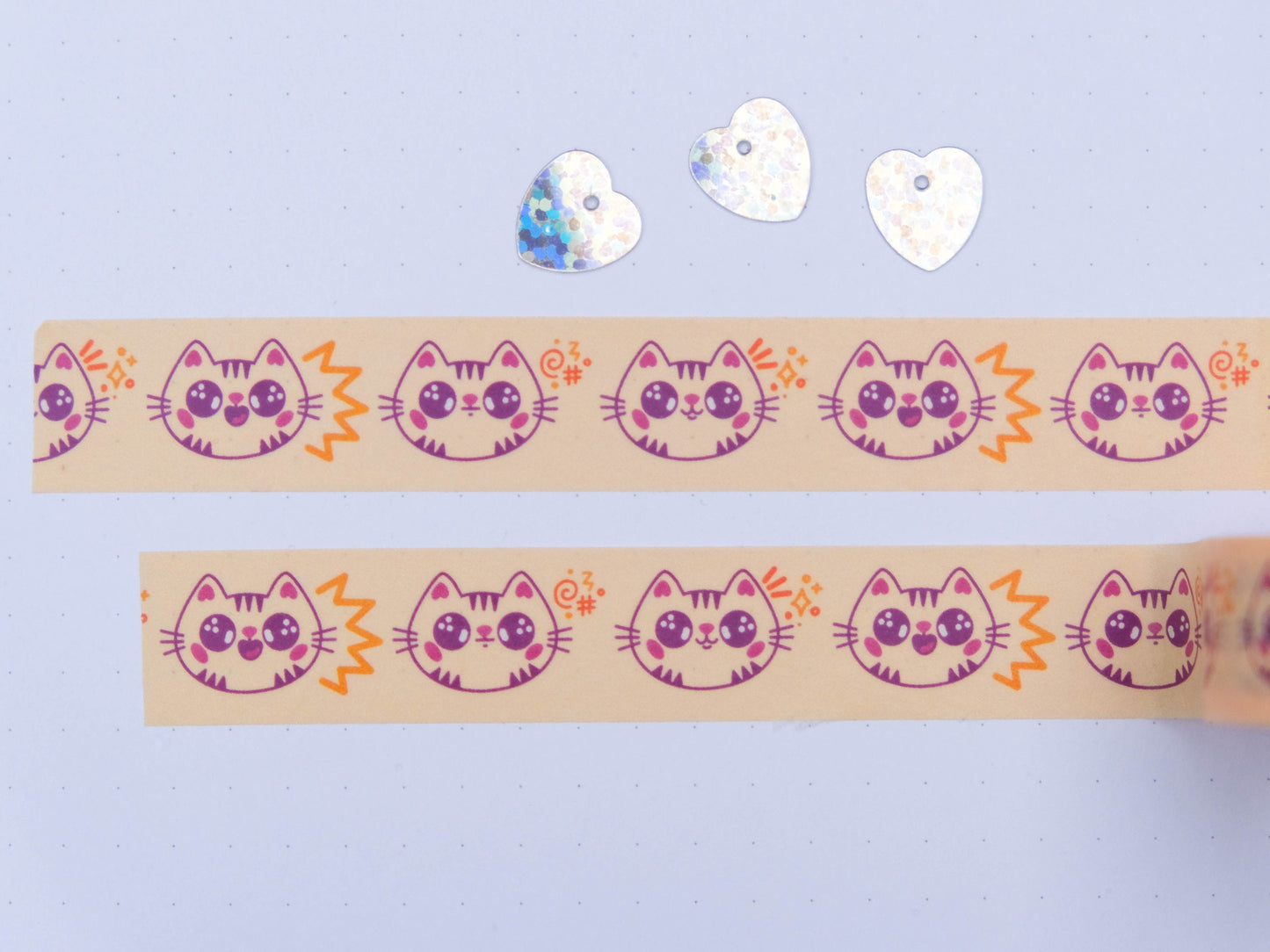 Cute Cat Washi tape 15mmx10m - Stationary - Scrapbooking Washi Tape - Bullet Journal - Cute Kitty Washi Tape - Emotions Washi Tape