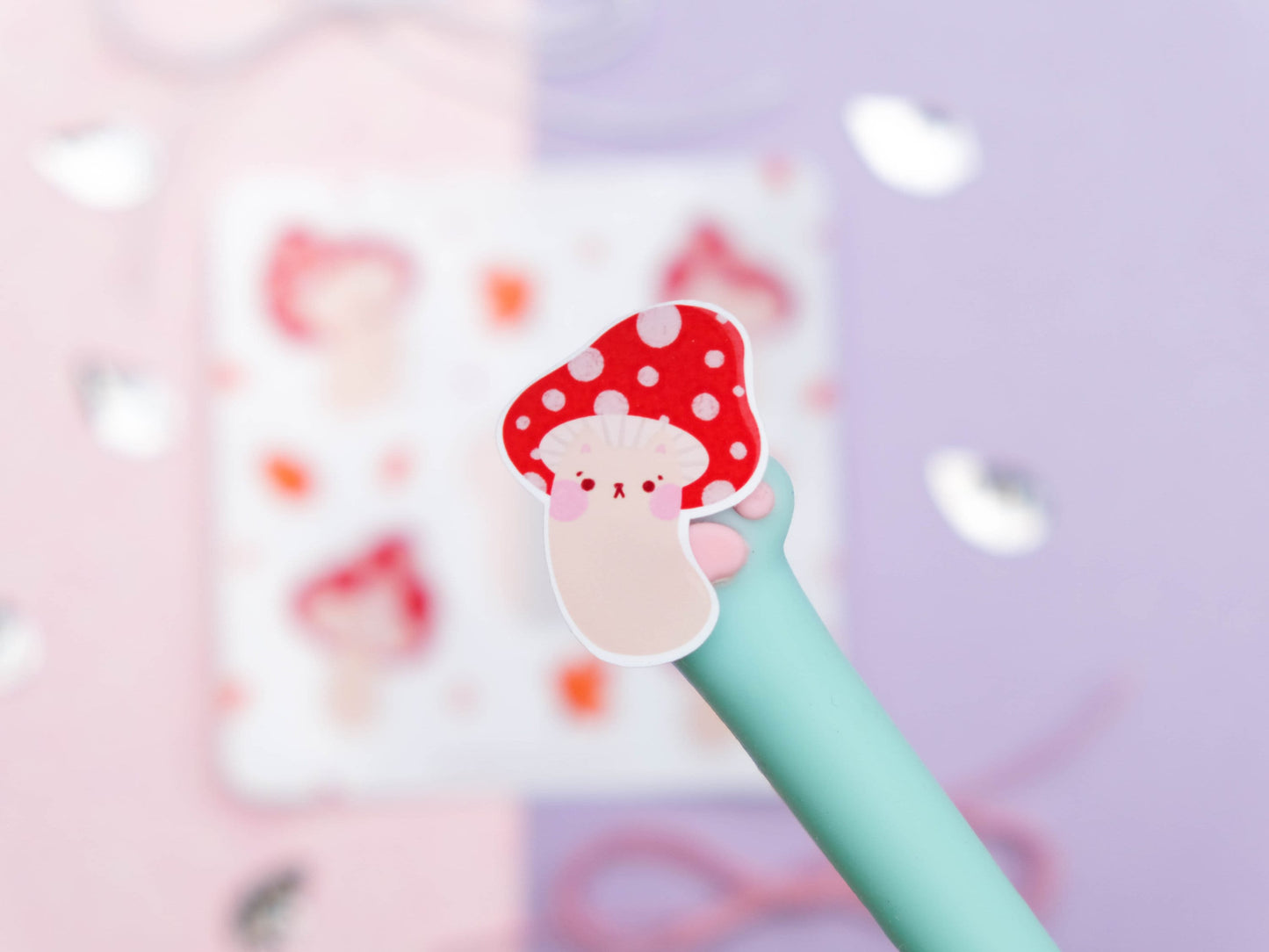 Mini Sticker sheet Kawaii Mushrooms - Sticker Sheet Cute Mushrooms - Planner Stickers - Mini Set of Sticker for Bullet Journal