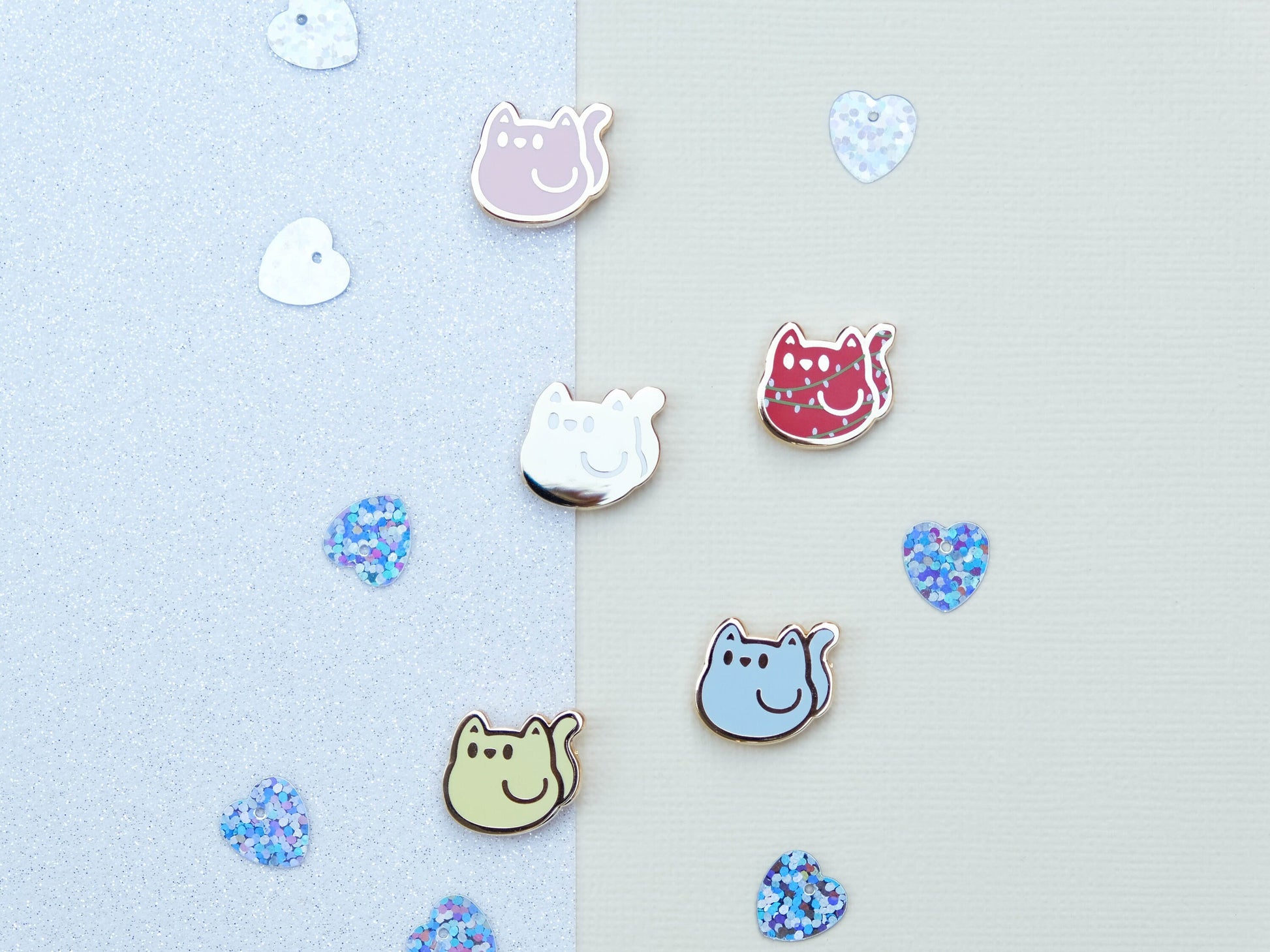 Mini Pin Hard Enamel Cute Cat Pastel Colors Board Filler perfect gift for cat lover