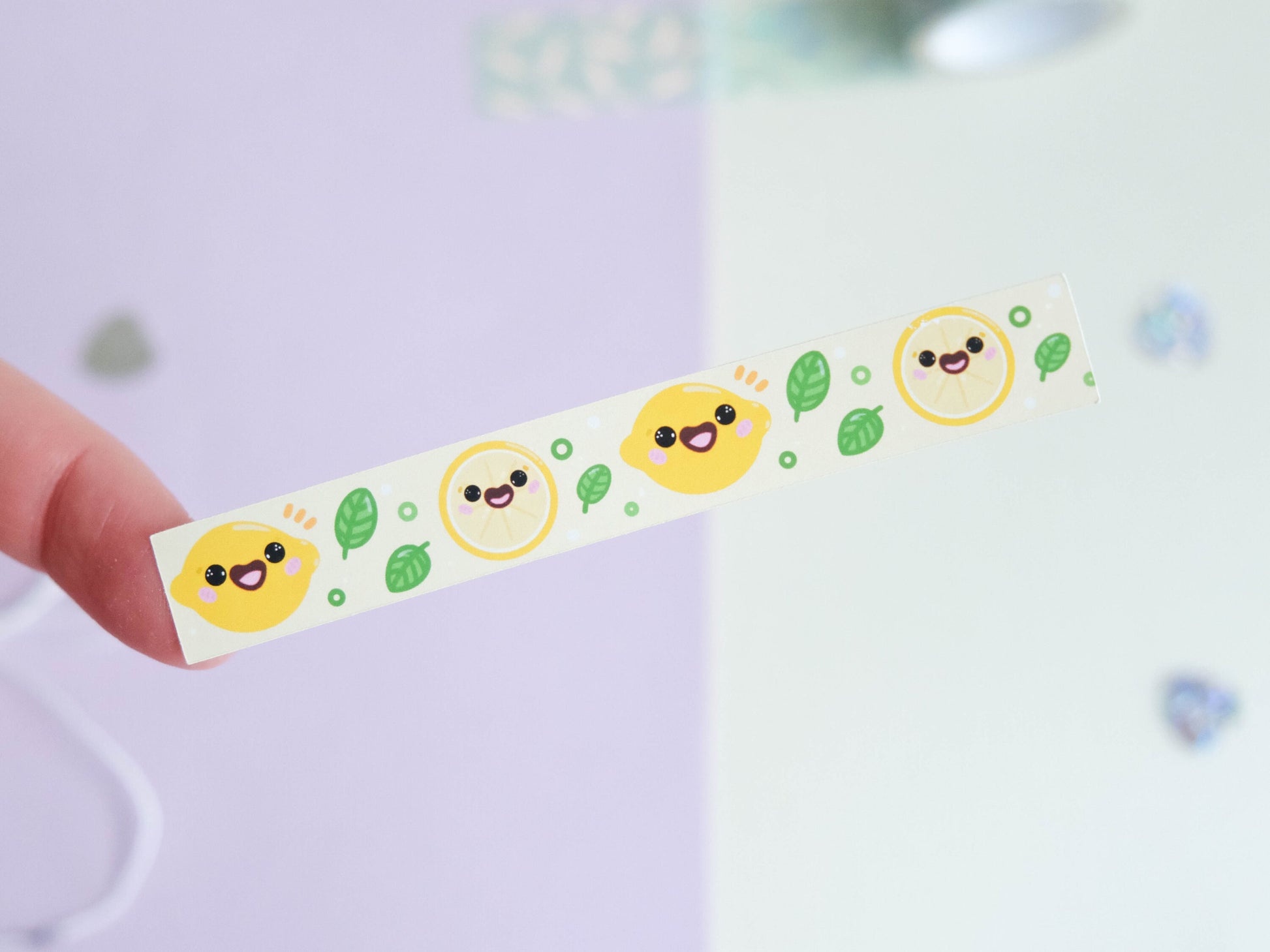 Pack of washi tape water resistant Lemon and Lime Kawaii to decorate bullet journal and planner