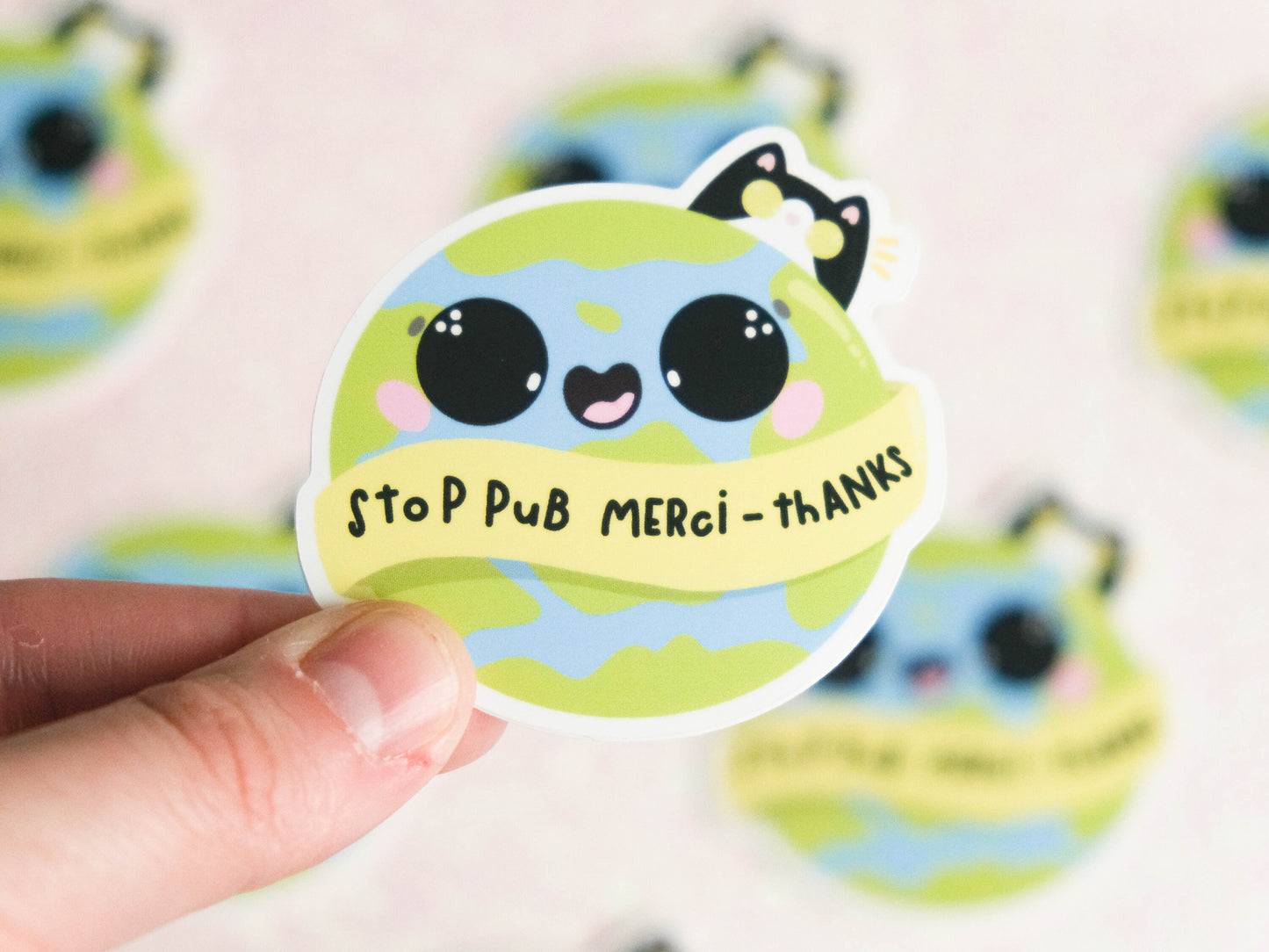 Sticker Water resistant Stop Pub - Plant Sticker - Cute Plant Sticker for Laptop - Save the Trees Sticker - Mail box sticker