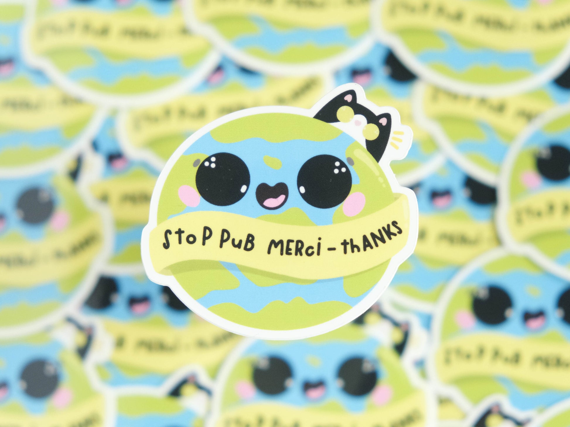Sticker Water resistant Stop Pub - Plant Sticker - Cute Plant Sticker for Laptop - Save the Trees Sticker - Mail box sticker