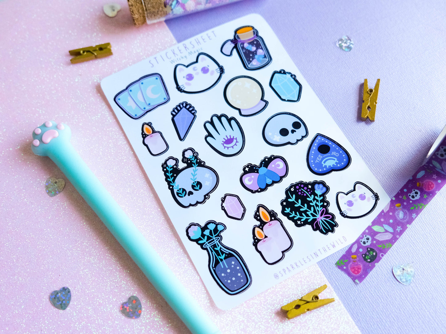 Stickersheet water resistant Witchcraft and Magical stickers perfect to decorate bujo and planners