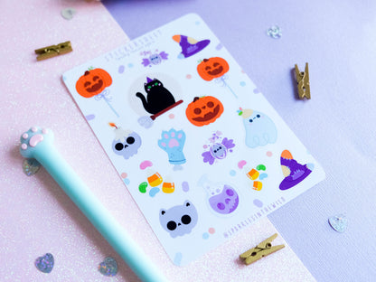 Stickersheet Kawaii Spooky Season - Stickersheet Halloween - Planner Stickers - Scrapbook Stickers - Set of Sticker for Bullet Journal