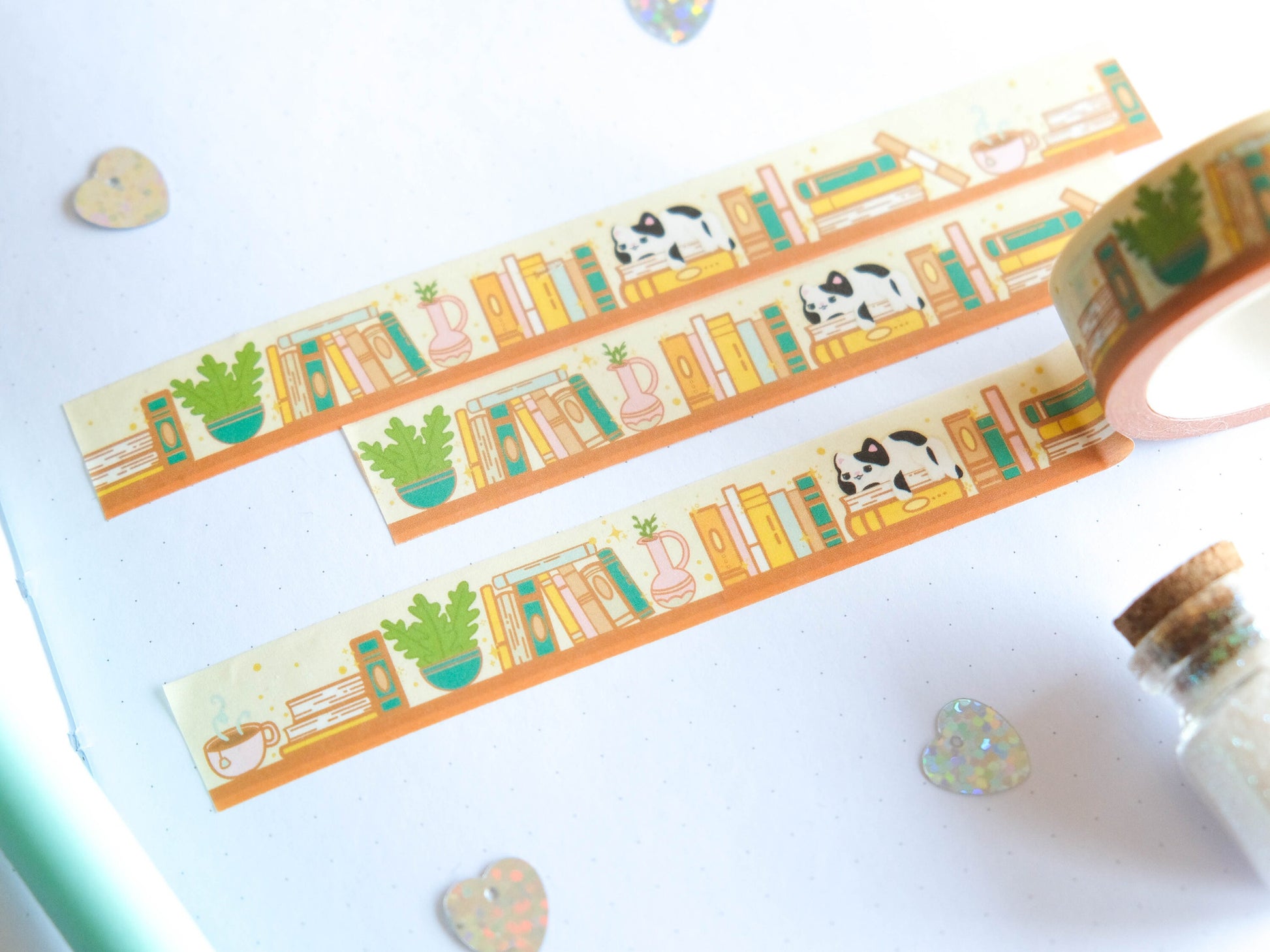 Washi tape kawaii books and for books lovers 15mm x 10m - Masking tape bookworm perfect to decorate bullet journal