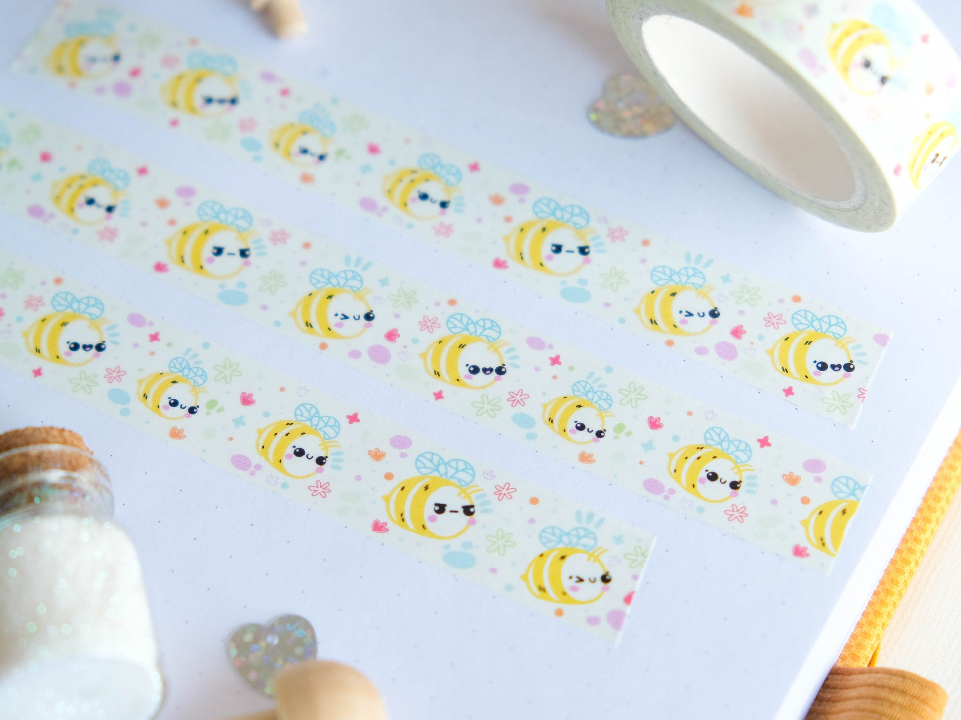 Kawaii Bees Washi tape – Sparkles in the Wild